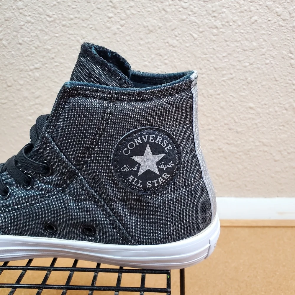 CONVERSE ALL STAR Metallic Silver Black Chuck Tayl